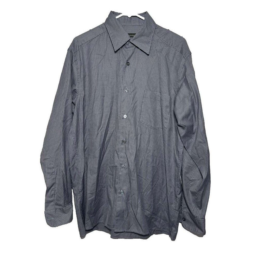 Ermenegildo Zegna Button Down Shirt Men Large Printed Long Sleeve Cotton